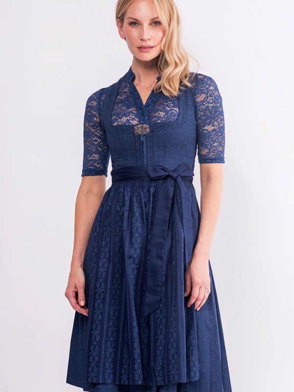 Midi Dirndl 65 cm dunkelblau Amalia 015427 ~ 40