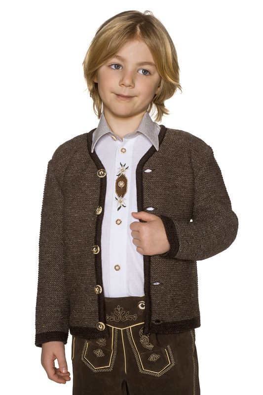 Kinder Trachten Strickjacke dunkelbraun 140368 ~ 80