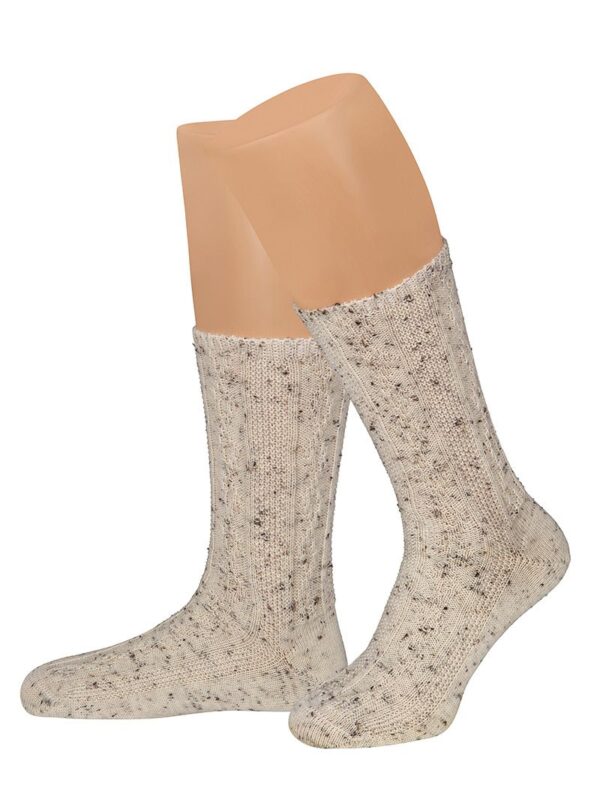 Trachtensocken kurz natur meliert Merinowolle 100225 ~ 38-39