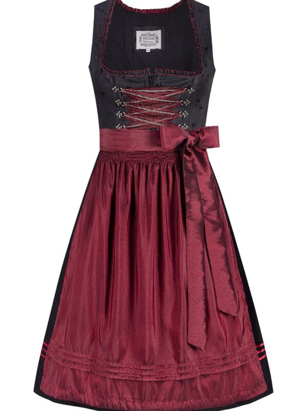 Midi Dirndl 70 cm schwarz dunkelrot Klara 016556 ~ 36