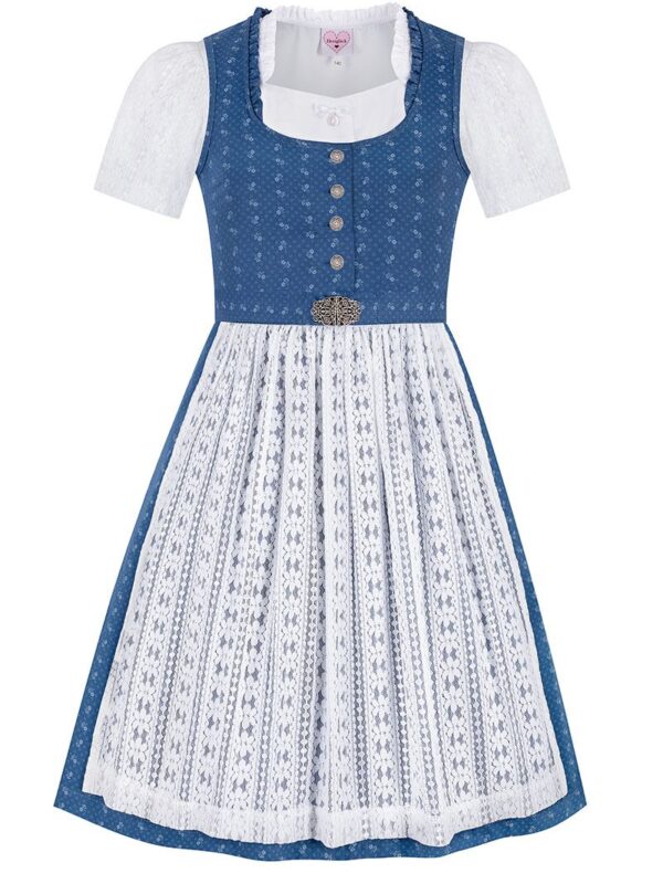 Kinder Dirndl blau weiß Mina 014804 ~ 98