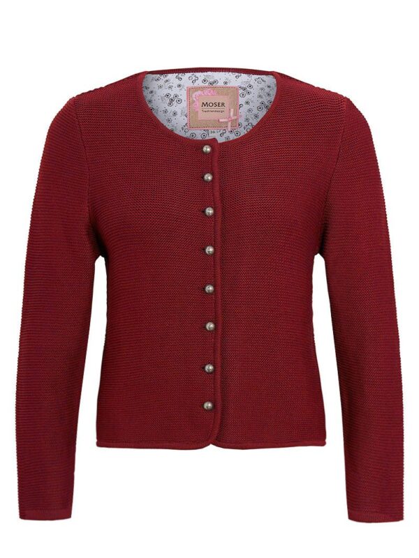 Trachten Strickjacke dunkelrot Franziska 014416 ~ 30