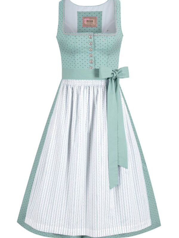 Dirndl lang 85 cm mint weiß Melinda 014669 ~ 40