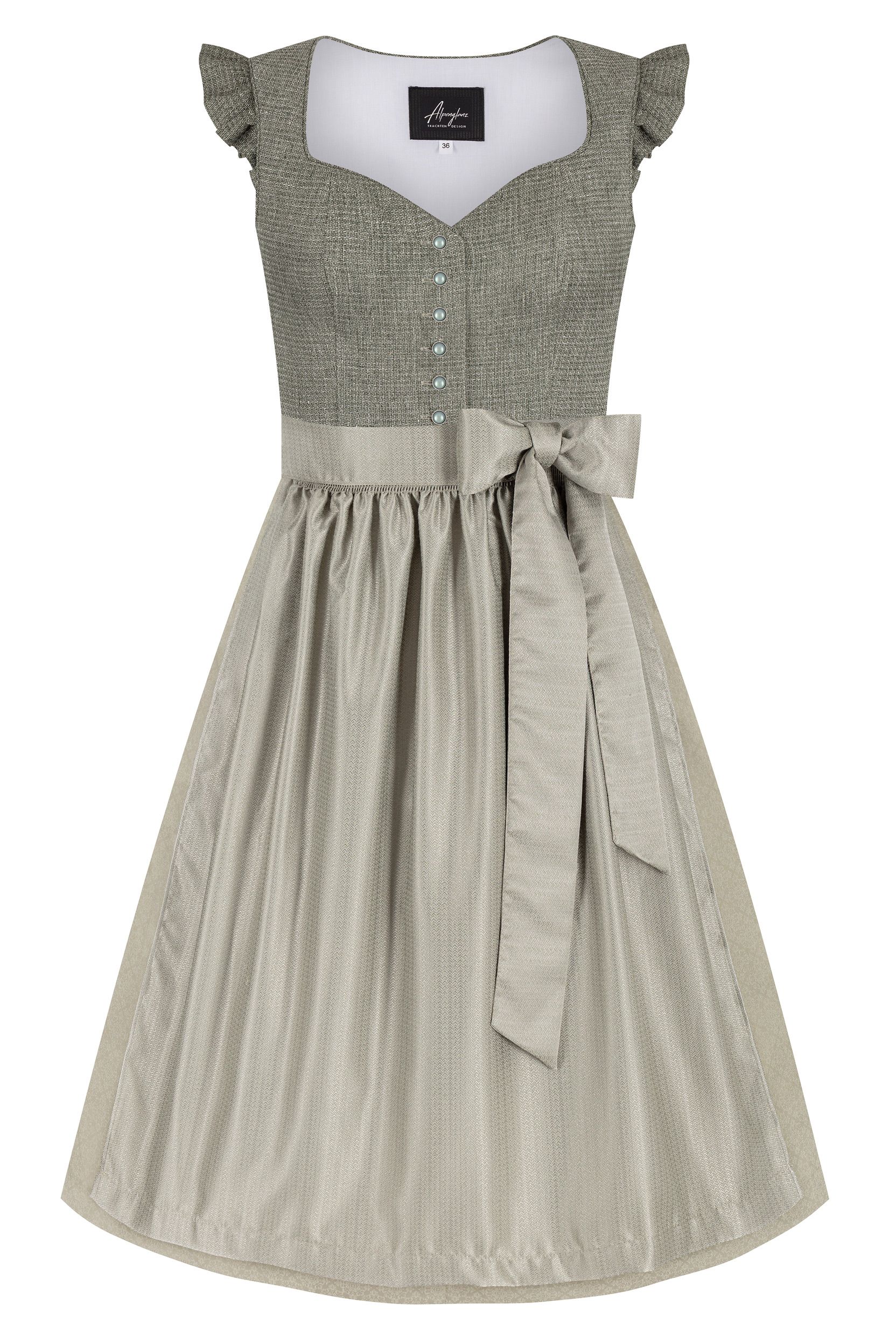 Dirndl HELLIA mit Leinen (70 cm) ~ salbei ~ 36