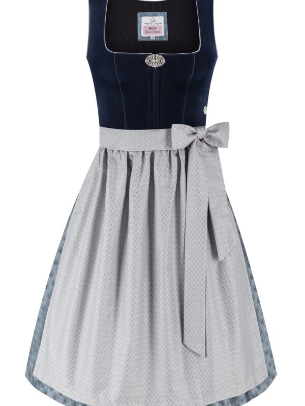 Dirndl FRIEDA (65 cm) ~ 36 ~ dunkelblau, silber